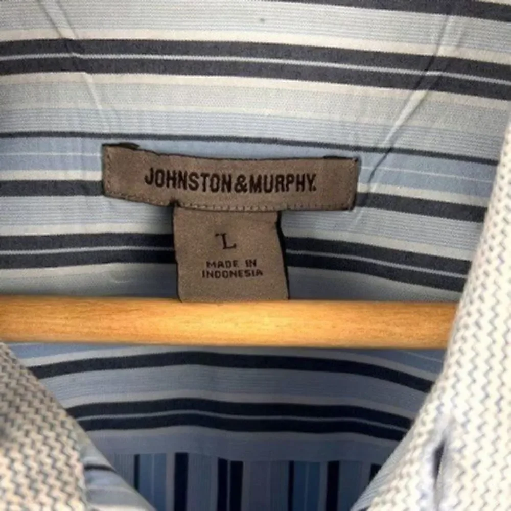 Johnston & Murphy Long Sleeve Cotton Button Up Dress Shirt L - Picture 3 of 4